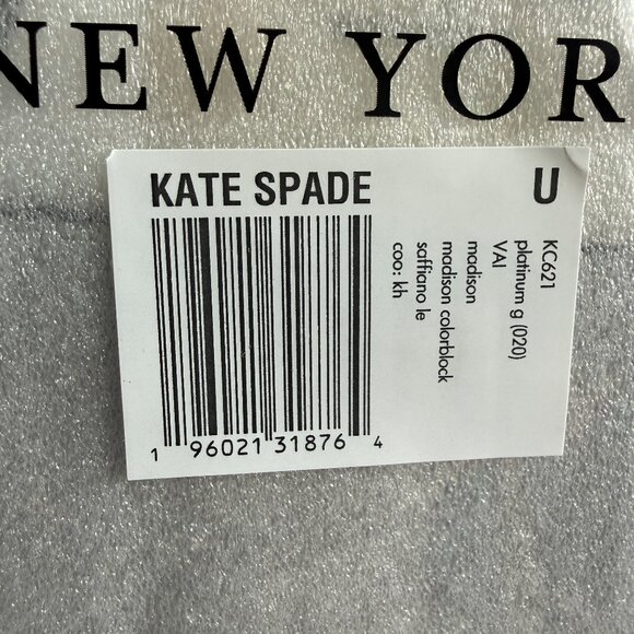 Kate Spade Madison Colorblock Saffiano Leather Medium Satchel (Platinum Grey) - Picture 2 of 8